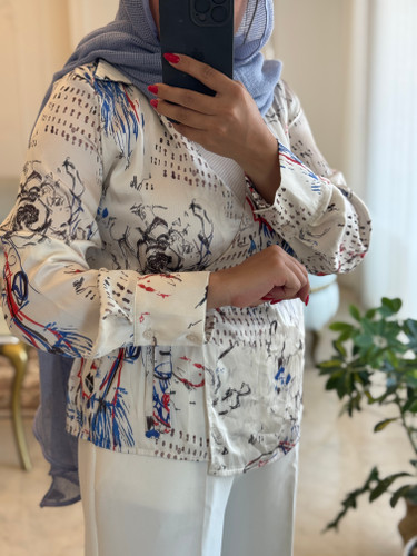 شومیز ساتن ترک