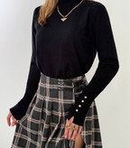 بافت یقهاسکی زنانه دیلوین ترک با دکمه طلایی