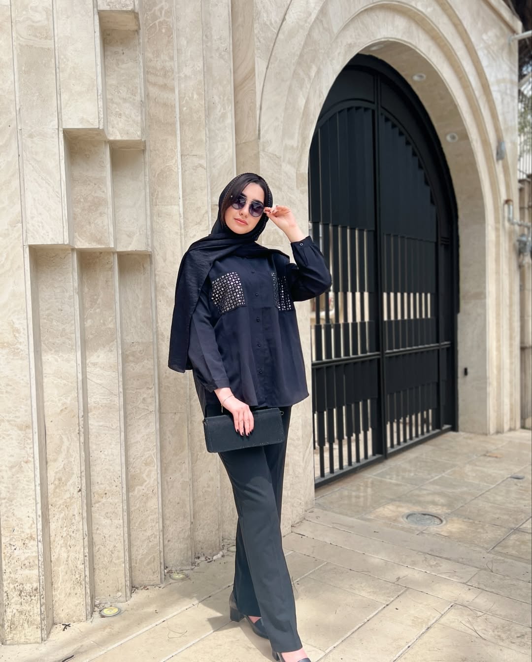 شومیز مانتویی مشکی