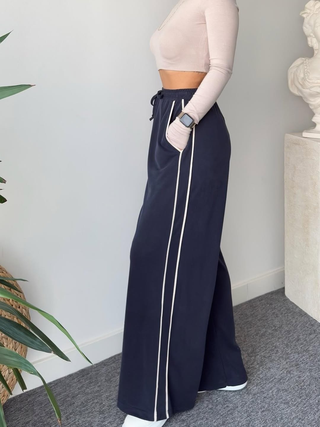 شلوار بگ اویشو زنانه رنگ زغالی | استایل خاص و راحت از برند اورجینال OYSHO