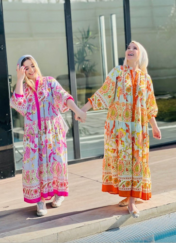 پیراهن ساحلی نخی طرح زارا ترک